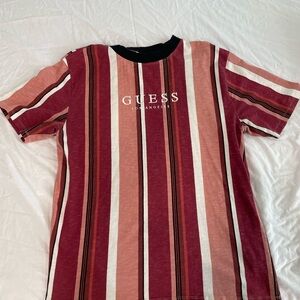 GUESS Striped T-Shirt in Red and Pink